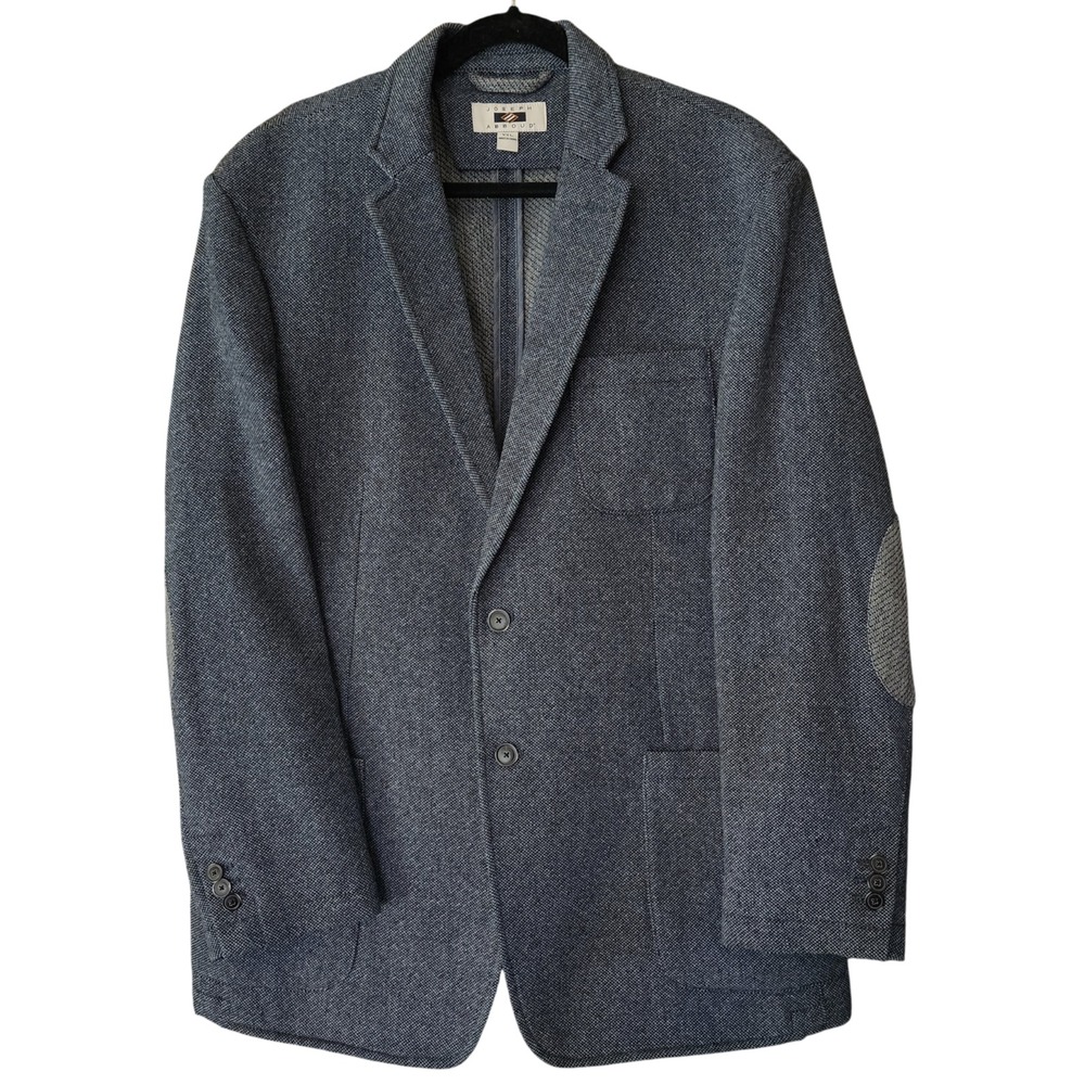 Joesph‎ Abboud Men's XXL Unconstructed Blazer Sport Coat Elbow Patches Blue Knit